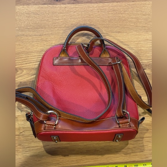 Dooney & Bourke Red Pebbled Leather Backpack British Tan Trim main image 9